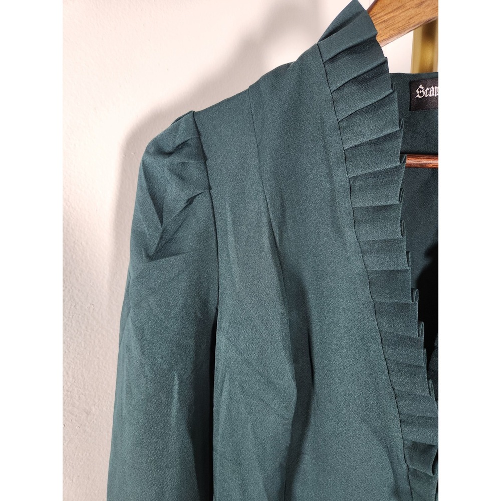 Scarlet Darkness Victorian Gothic Steampunk High Low Cloak Jacket Green Medium - Picture 5 of 9